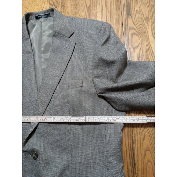 CHAPS Mens Blazer 40R BROWN BLACK Preowned Coat Jacket Sport ? Used Formal - Picture 12 of 14